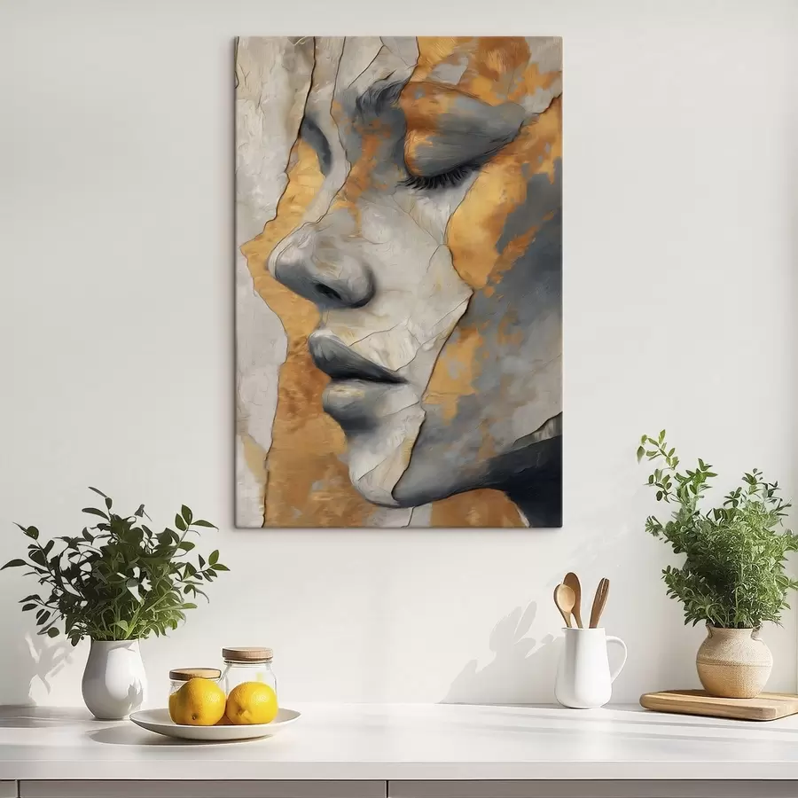 Tableau Portrait abstrait d'un visage s48951