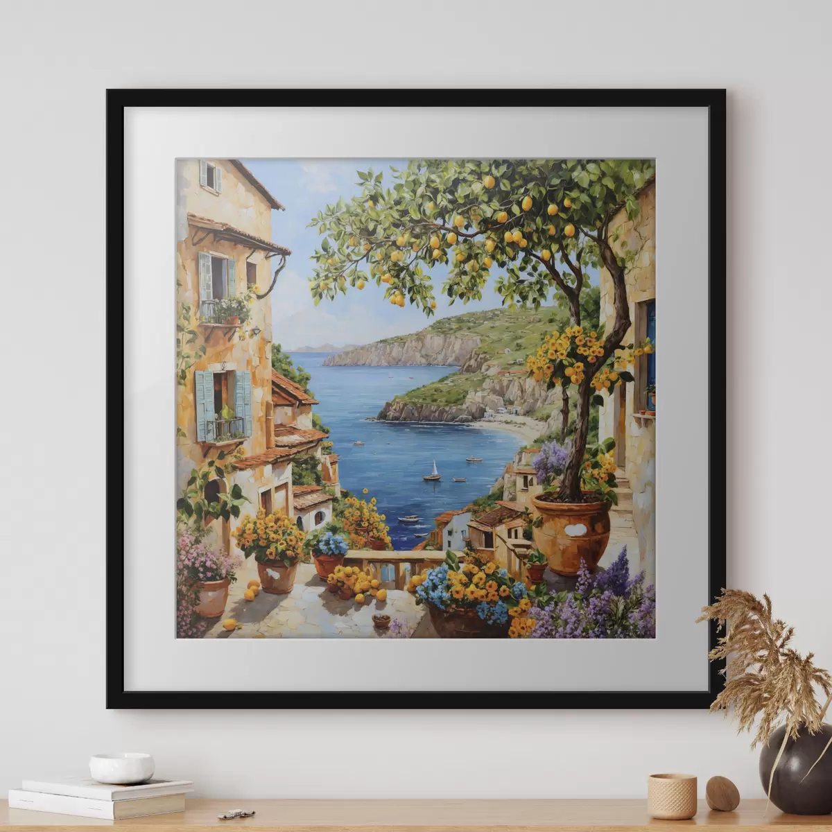 Poster Citronnier au bord de la mer f48818
