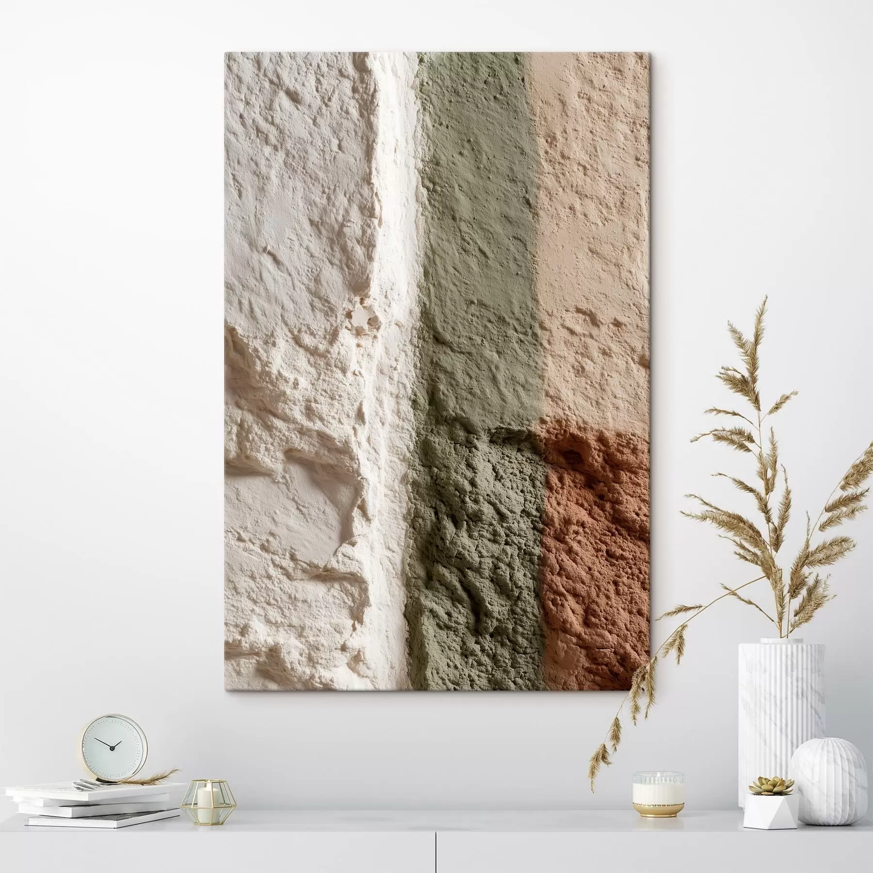 Tableau Rayures verticales sur une surface texturée, style minimaliste s48800