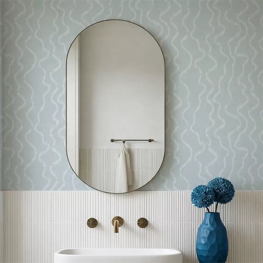Papier peint Motif ondulé sur fond bleu a01167v1