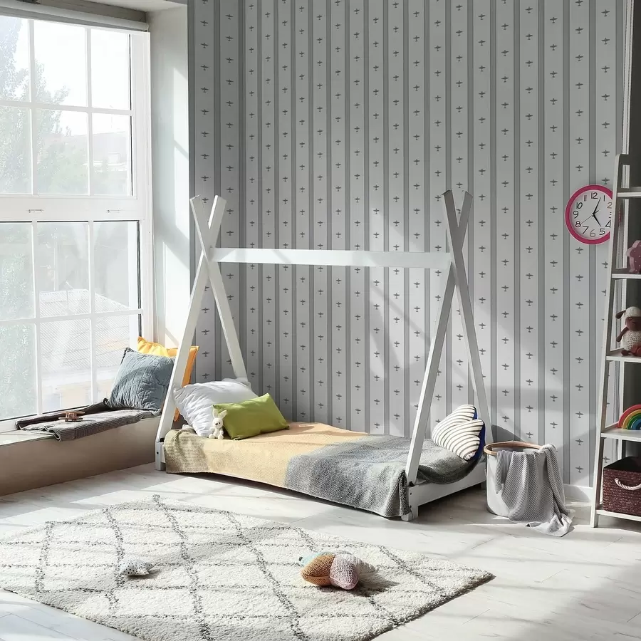 Papier peint Petits avions rayés sur fond gris a01171v1