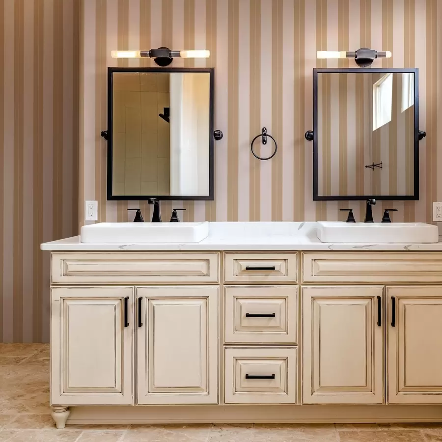 Papier peint Rayures verticales beiges et marron clair a01181v1