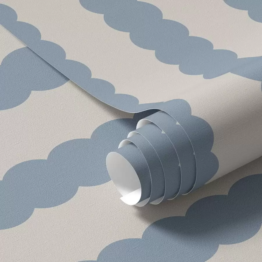 Papier peint Rayures bleues ondulées dans un style minimaliste a01182