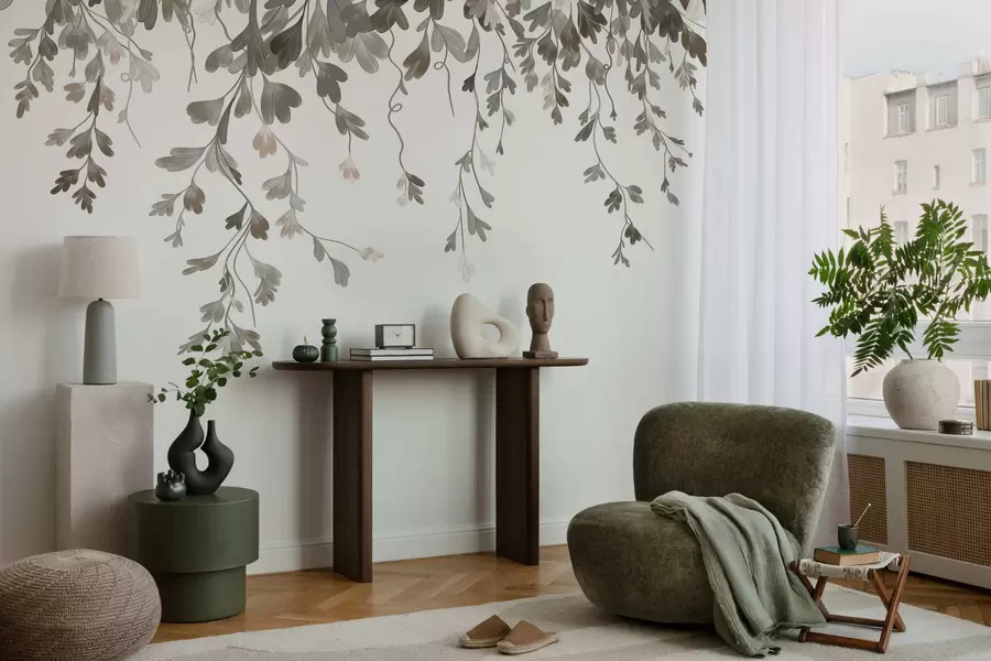 Papier peint Feuilles délicates retombantes w05526