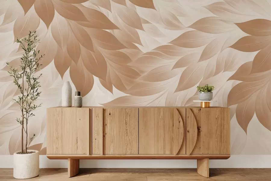 Papier peint Feuilles abstraites aux contours nets w05531v1