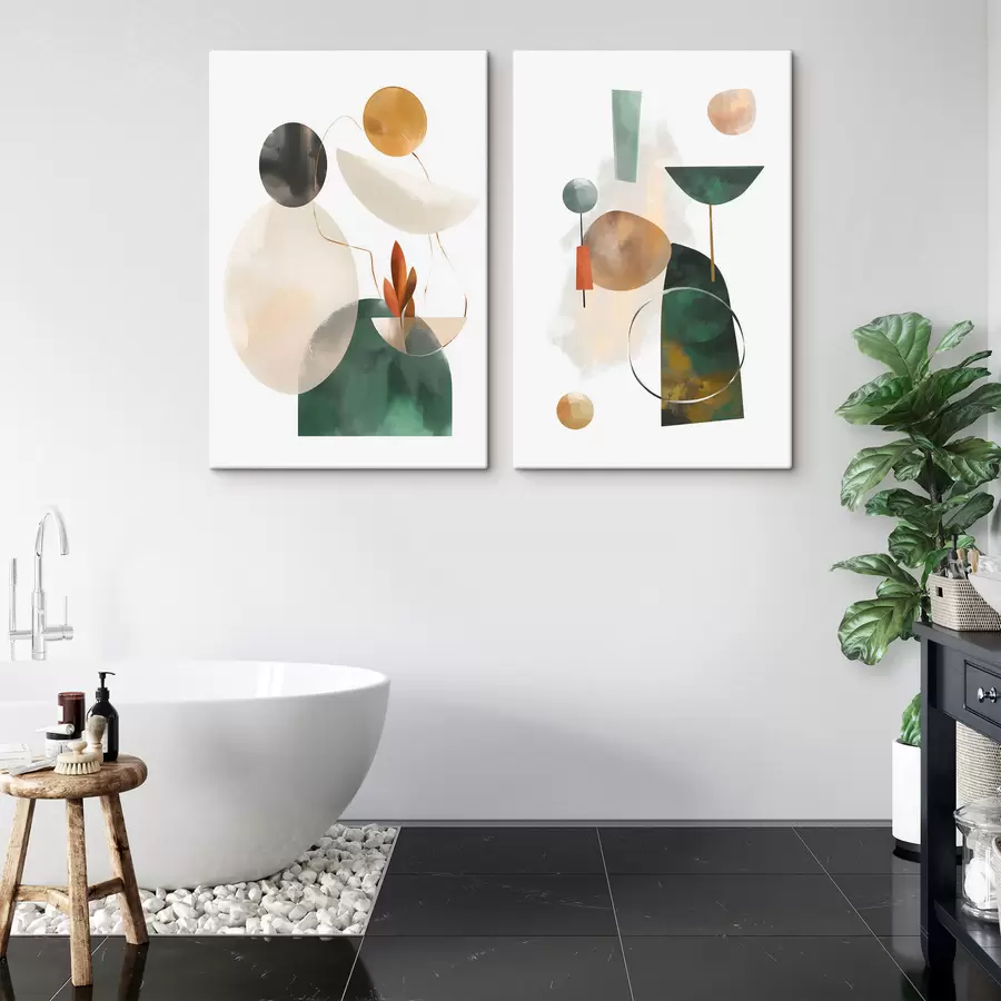 Tableau Une abstraction composée de formes géométriques m30393