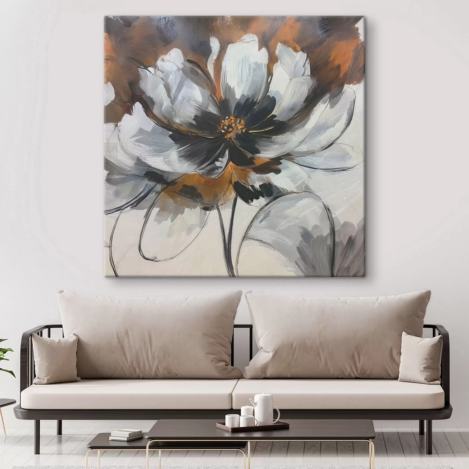 Tableau Abstraction avec une fleur s48696