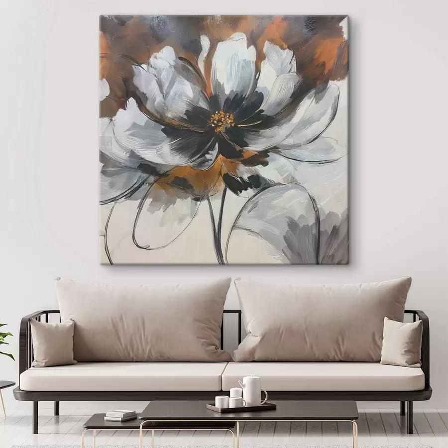 Tableau Abstraction avec une fleur s48696