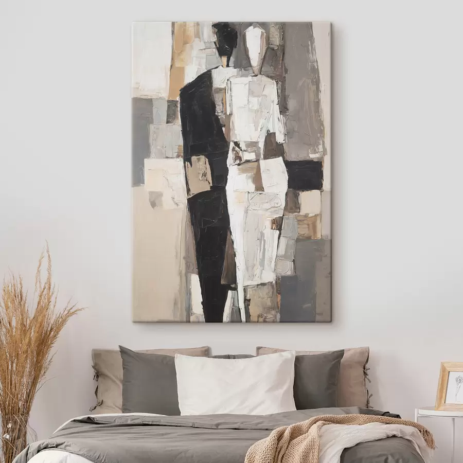 Tableau Silhouettes abstraites d'un couple s48925