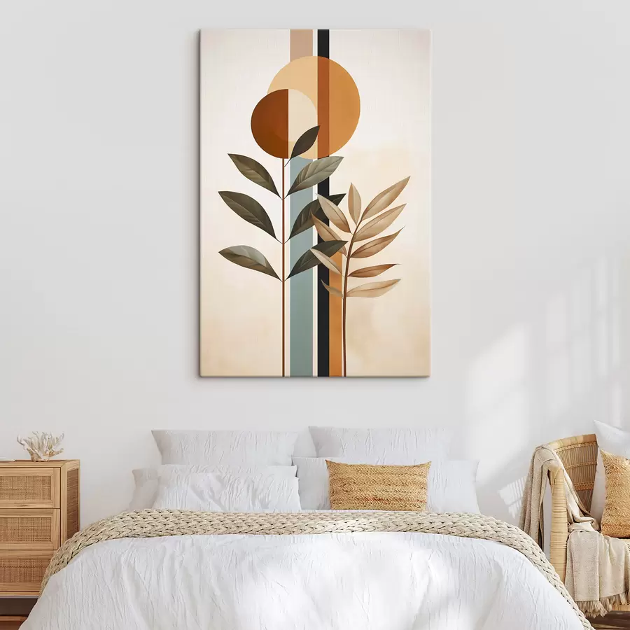 Tableau Plantes abstraites composées de cercles et de lignes s48929