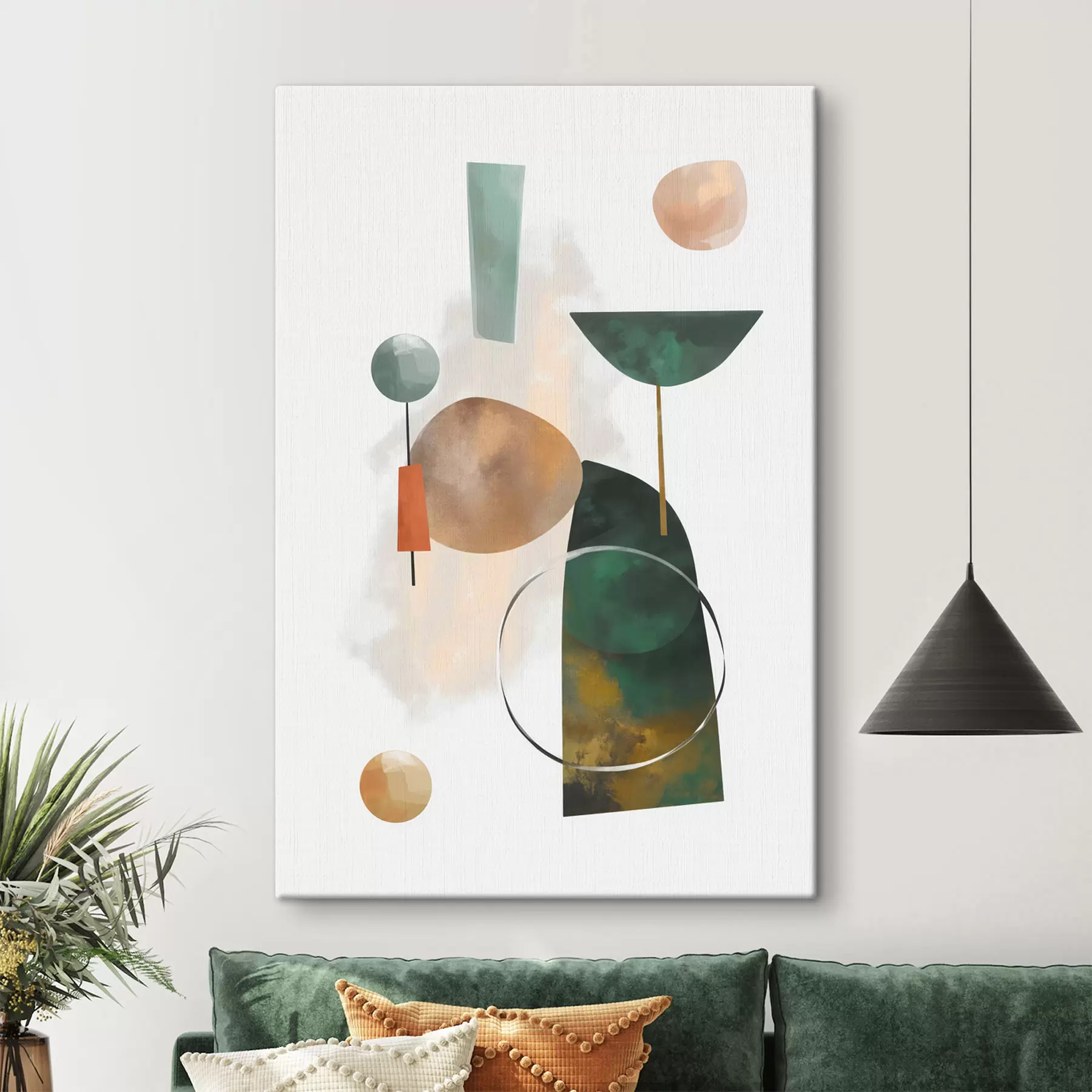 Tableau Une abstraction composée de formes géométriques s48930