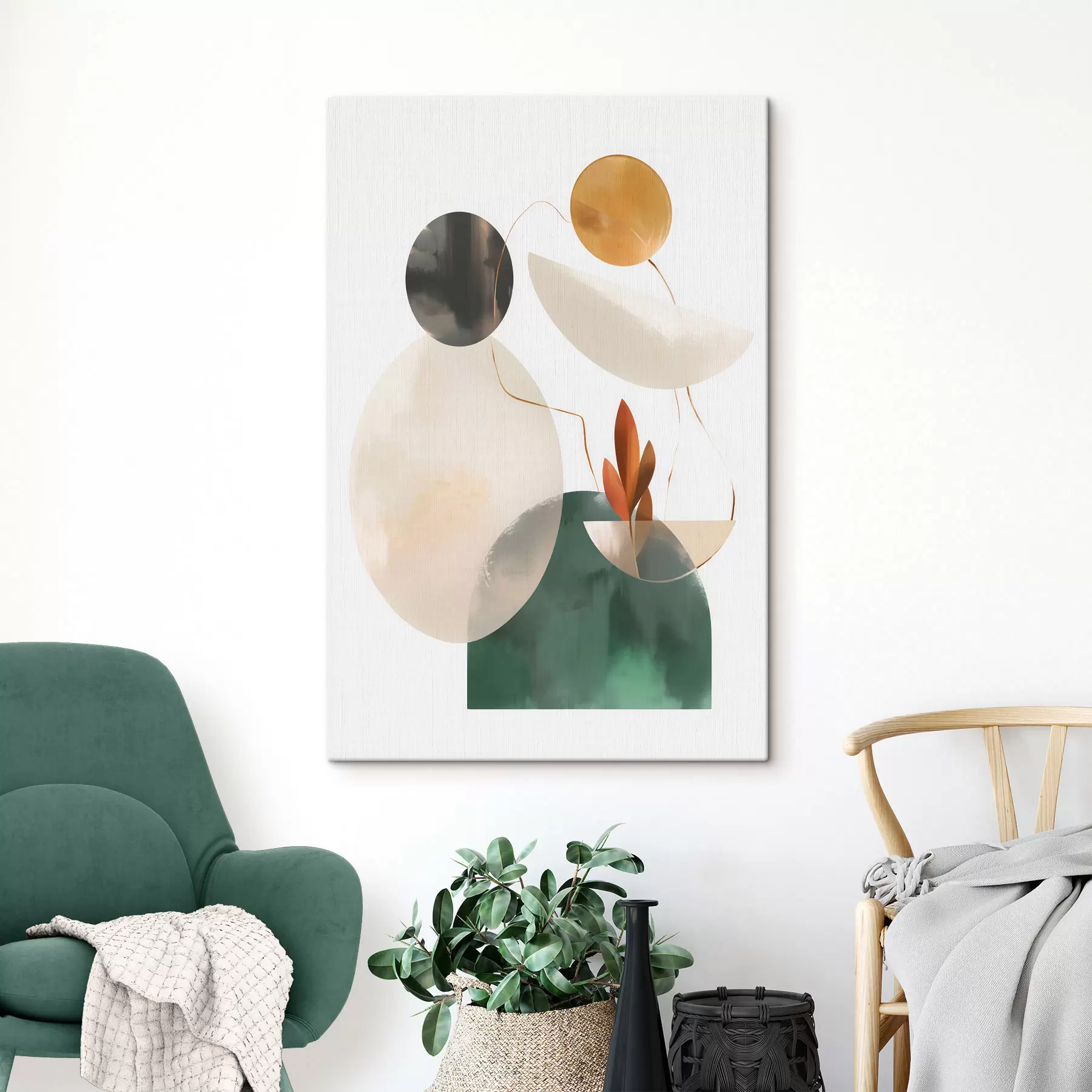 Tableau Une abstraction composée de formes géométriques s48963