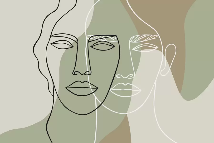 Papier peint Visages abstraits w05550