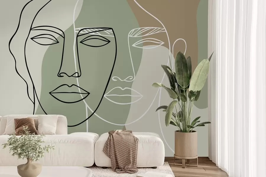 Papier peint Visages abstraits w05550