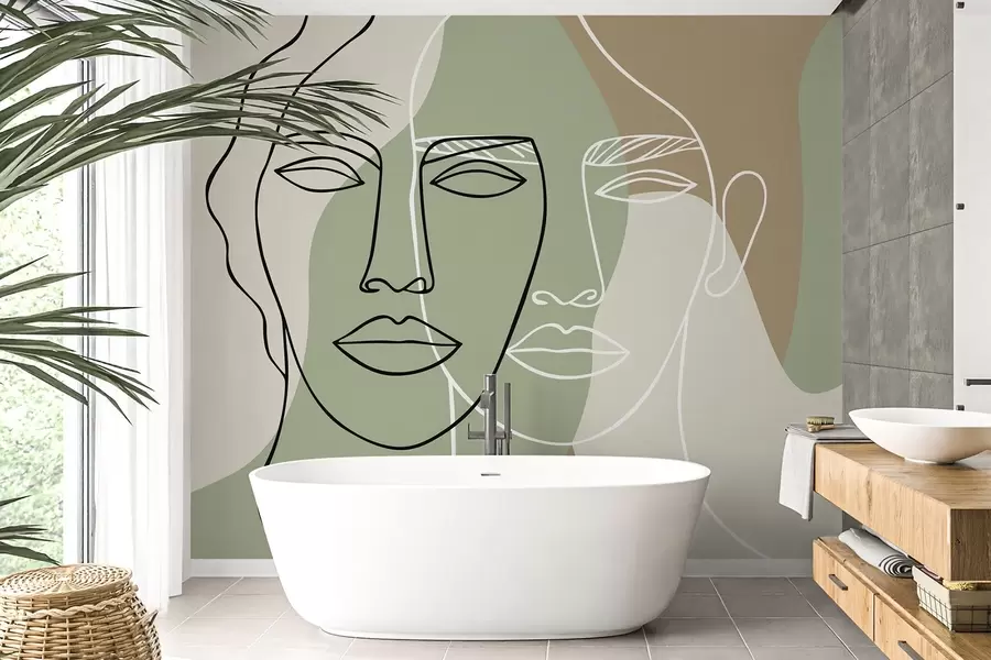 Papier peint Visages abstraits w05550