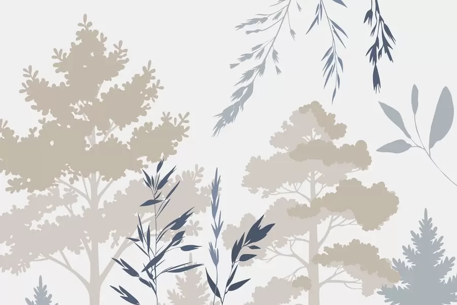 Papier peint Arbres et herbes w05551