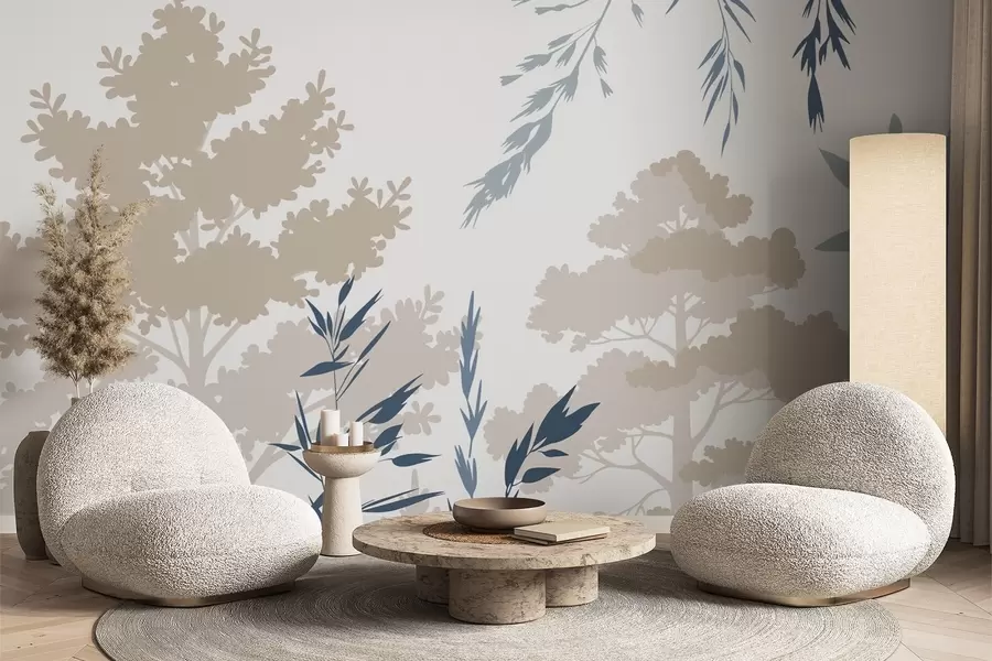 Papier peint Arbres et herbes w05551