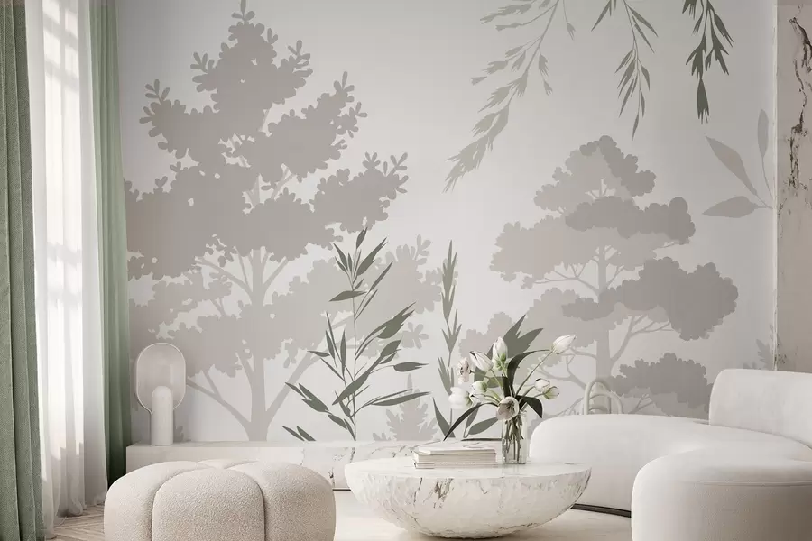 Papier peint Arbres et herbes w05551v1