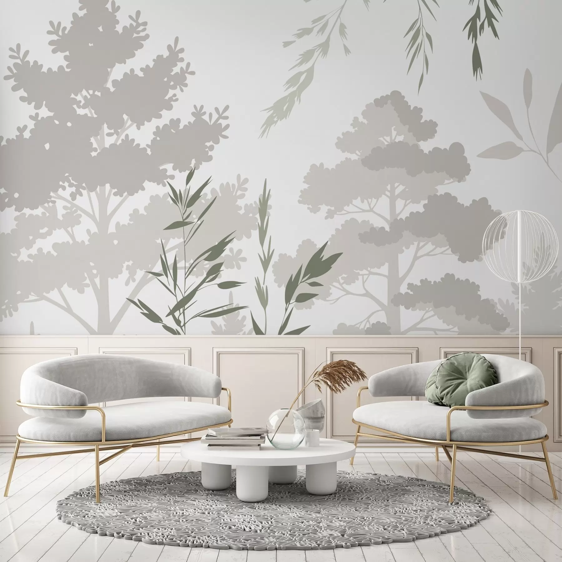 Papier peint Arbres et herbes w05551v1