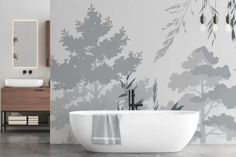 Papier peint Arbres et herbes w05551v2