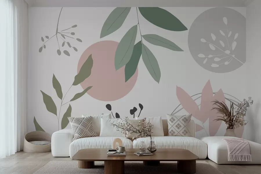 Papier peint Abstraction avec les plantes w05552