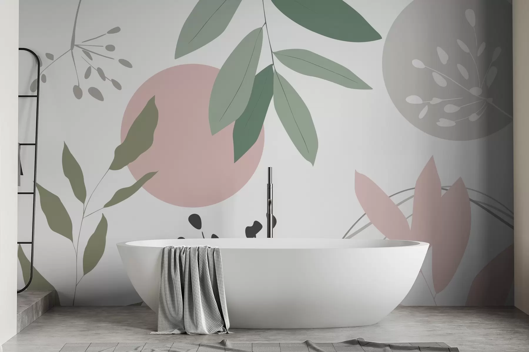 Papier peint Abstraction avec les plantes w05552