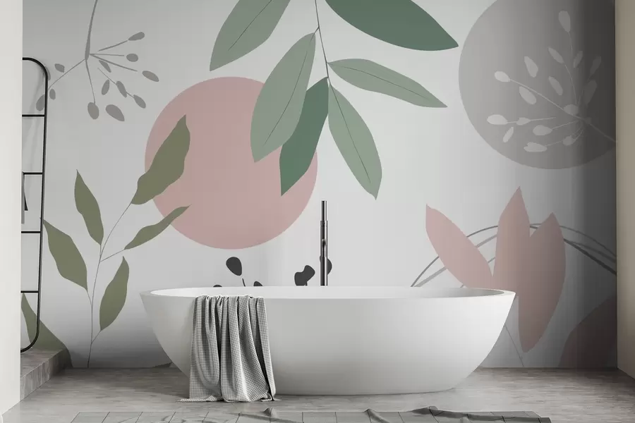 Papier peint Abstraction avec les plantes w05552