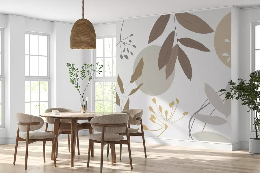 Papier peint Abstraction avec les plantes w05552v1
