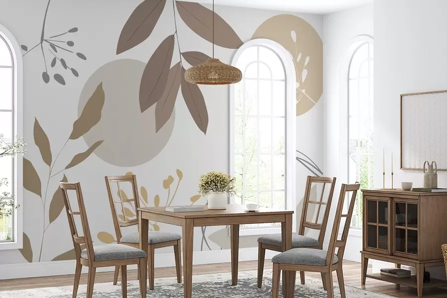 Papier peint Abstraction avec les plantes w05552v1