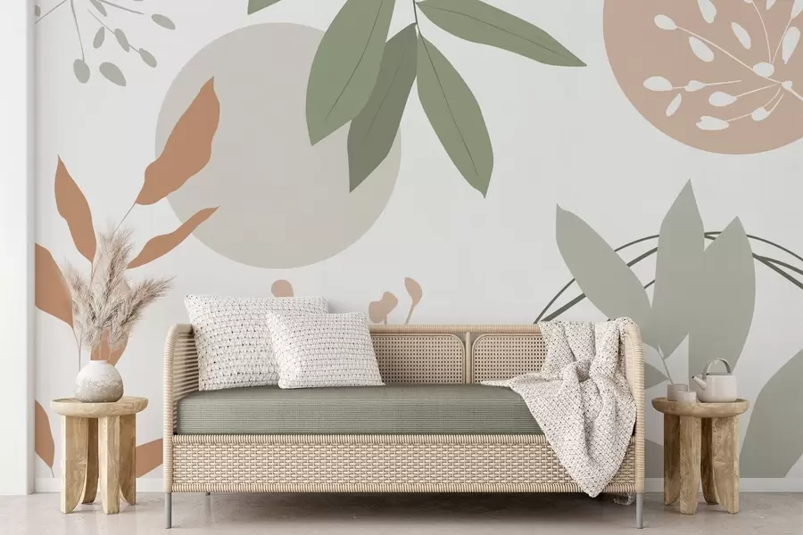 Papier peint Abstraction avec les plantes w05552v2