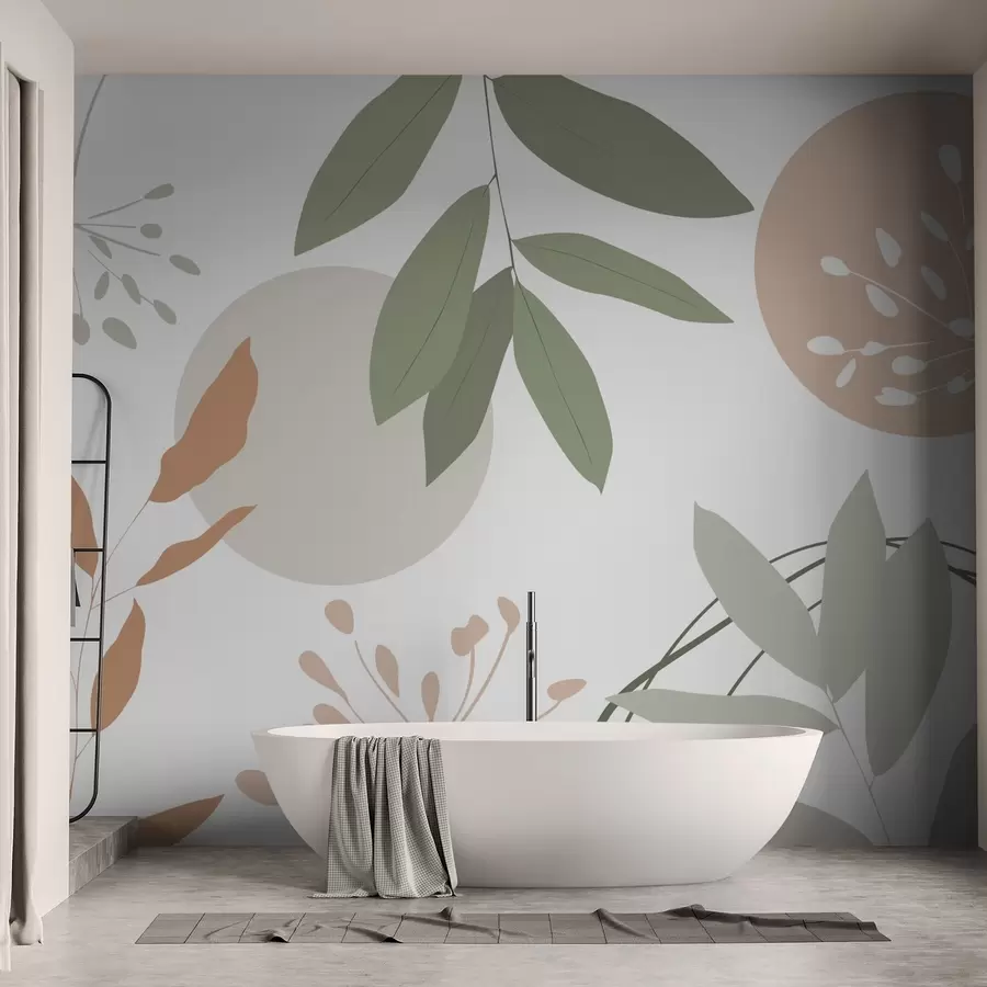 Papier peint Abstraction avec les plantes w05552v2