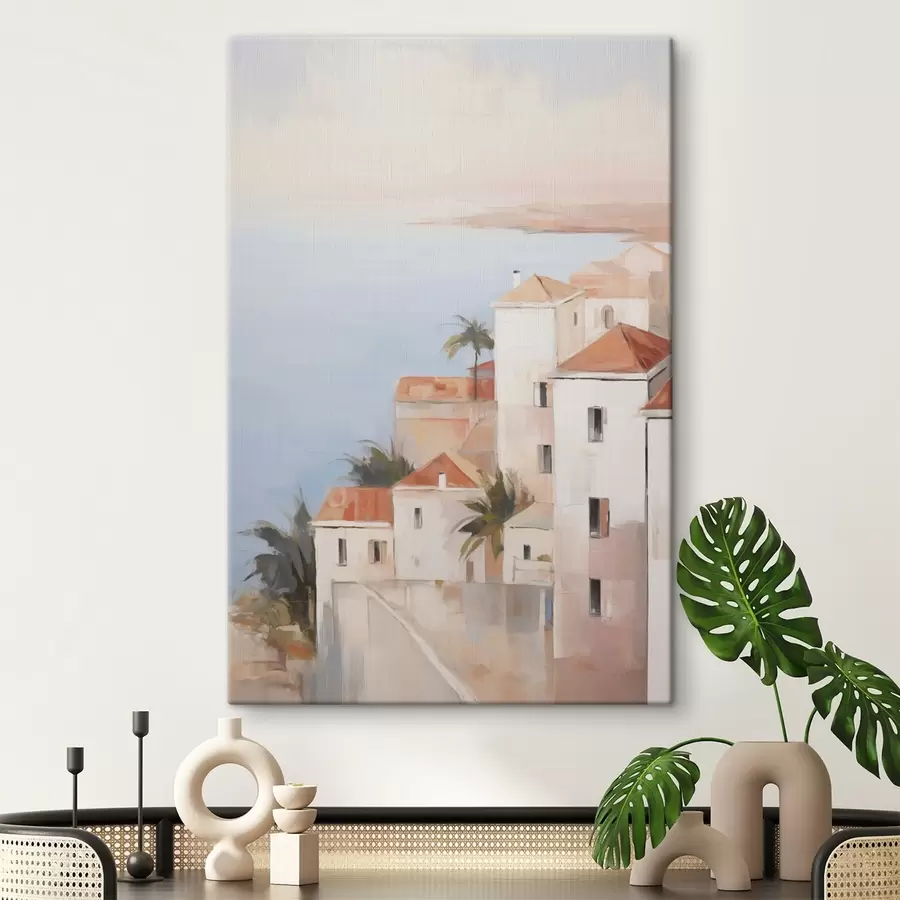 Tableau Une ville au bord de la mer s48973