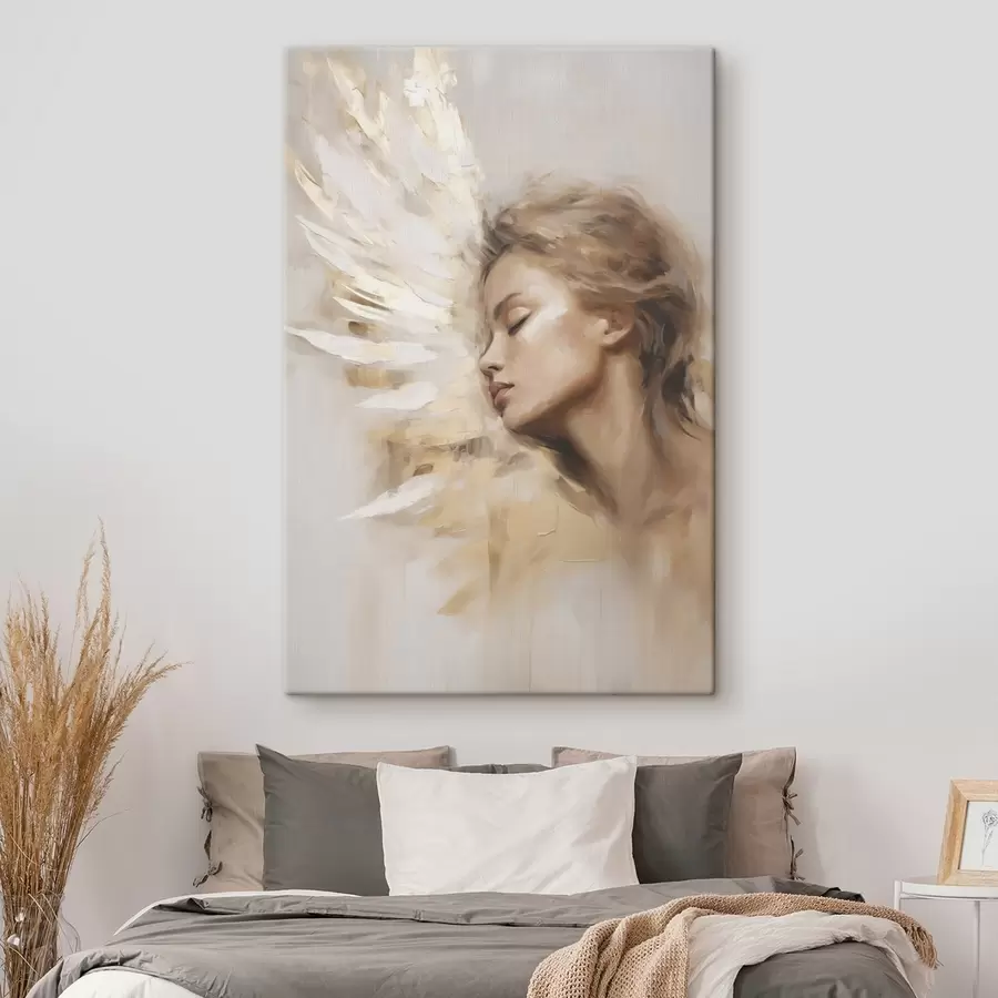 Tableau Portrait d'une jeune fille avec une aile d'ange s48979