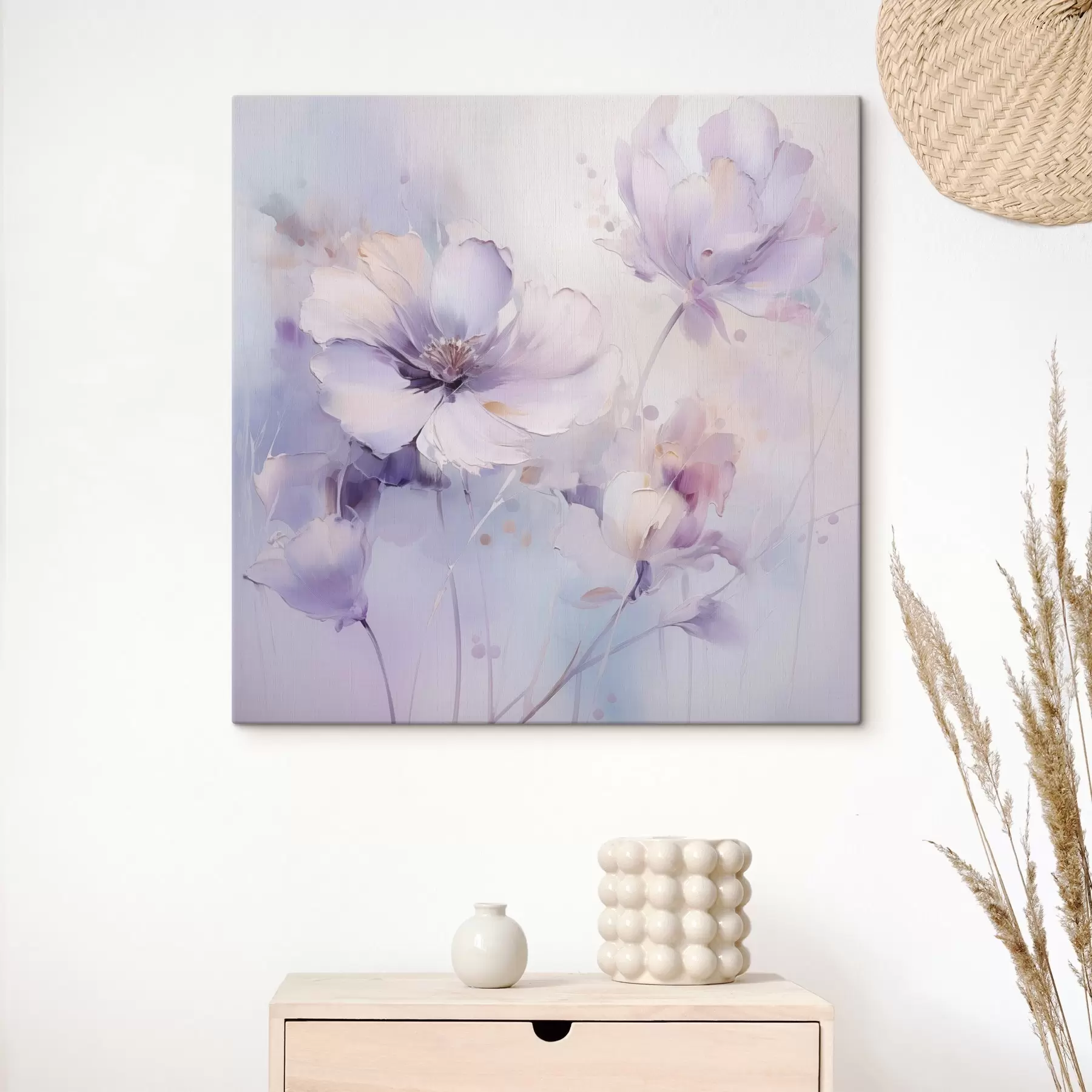 Tableau Fleurs stylisées, imitation de peinture s48989