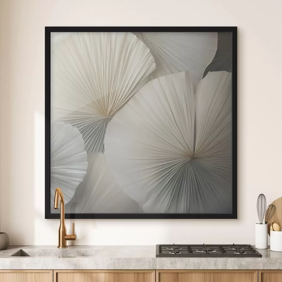 Papier peint Feuilles de palmier claires en forme d'éventail f48978