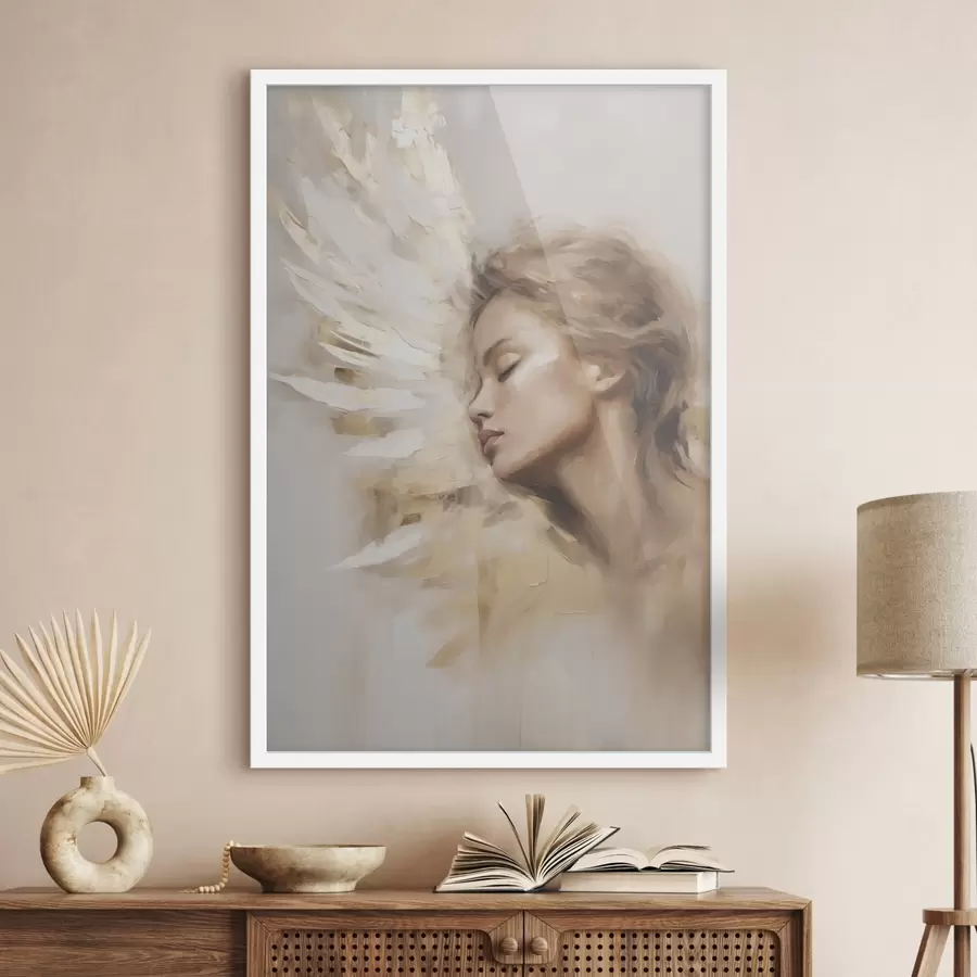 Papier peint Portrait d'une jeune fille avec une aile d'ange f48979