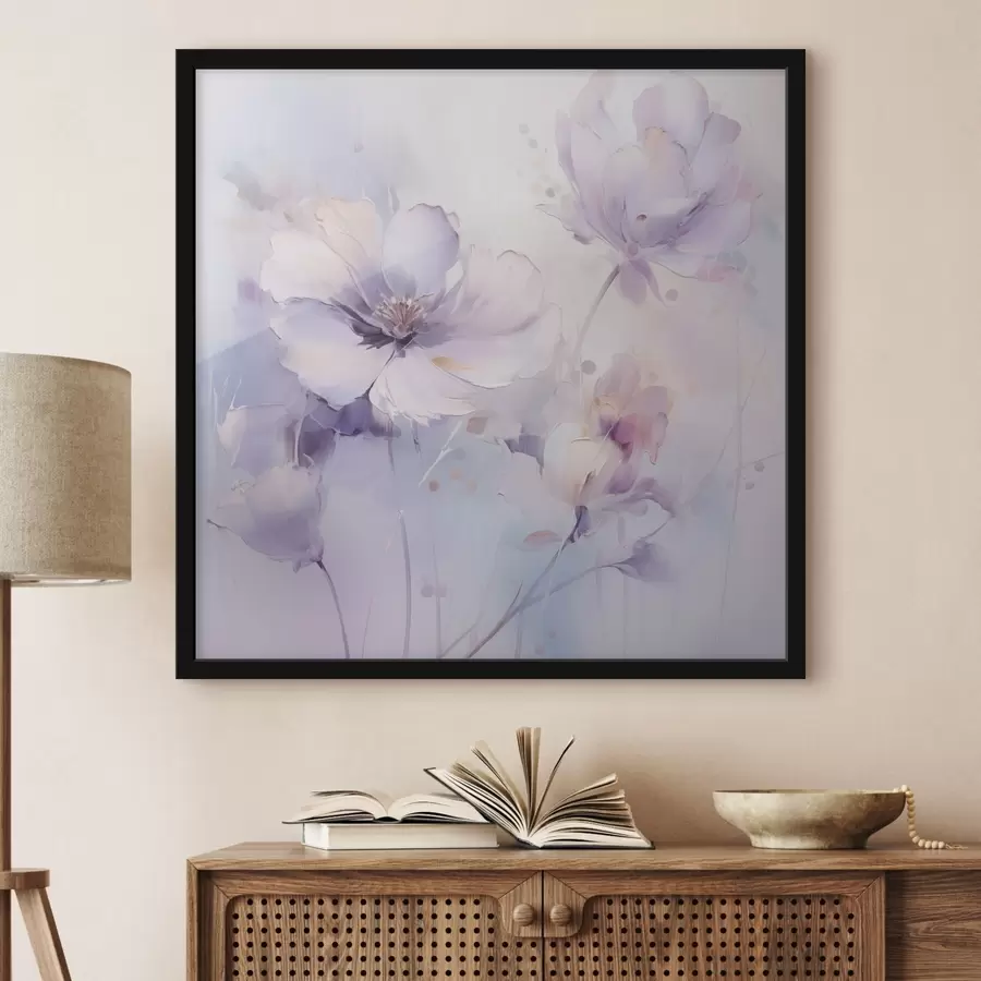 Papier peint Fleurs stylisées, imitation de peinture f48989