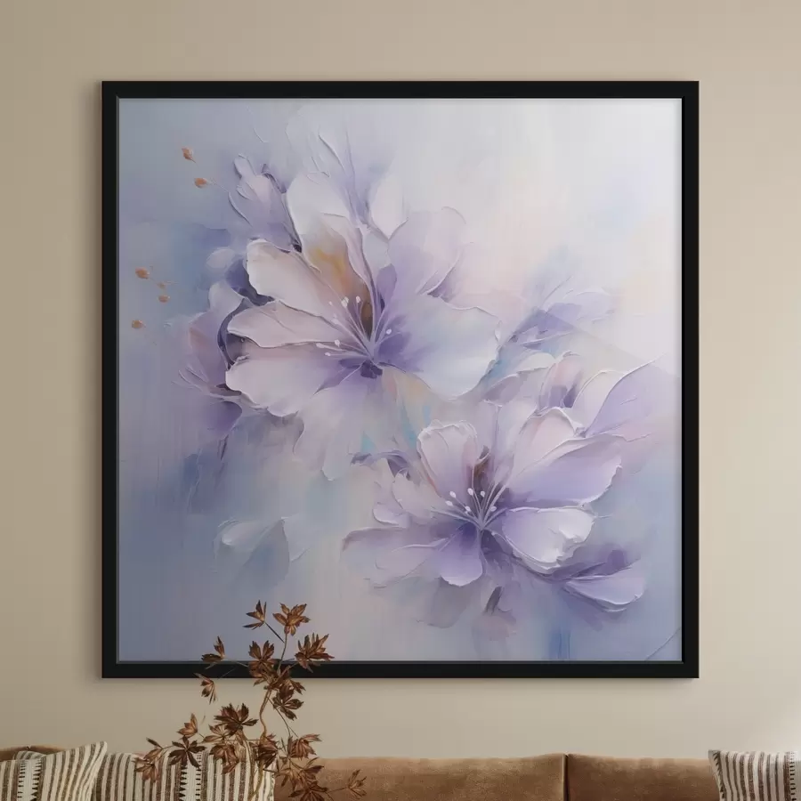 Papier peint Fleurs stylisées, imitation de peinture f48990