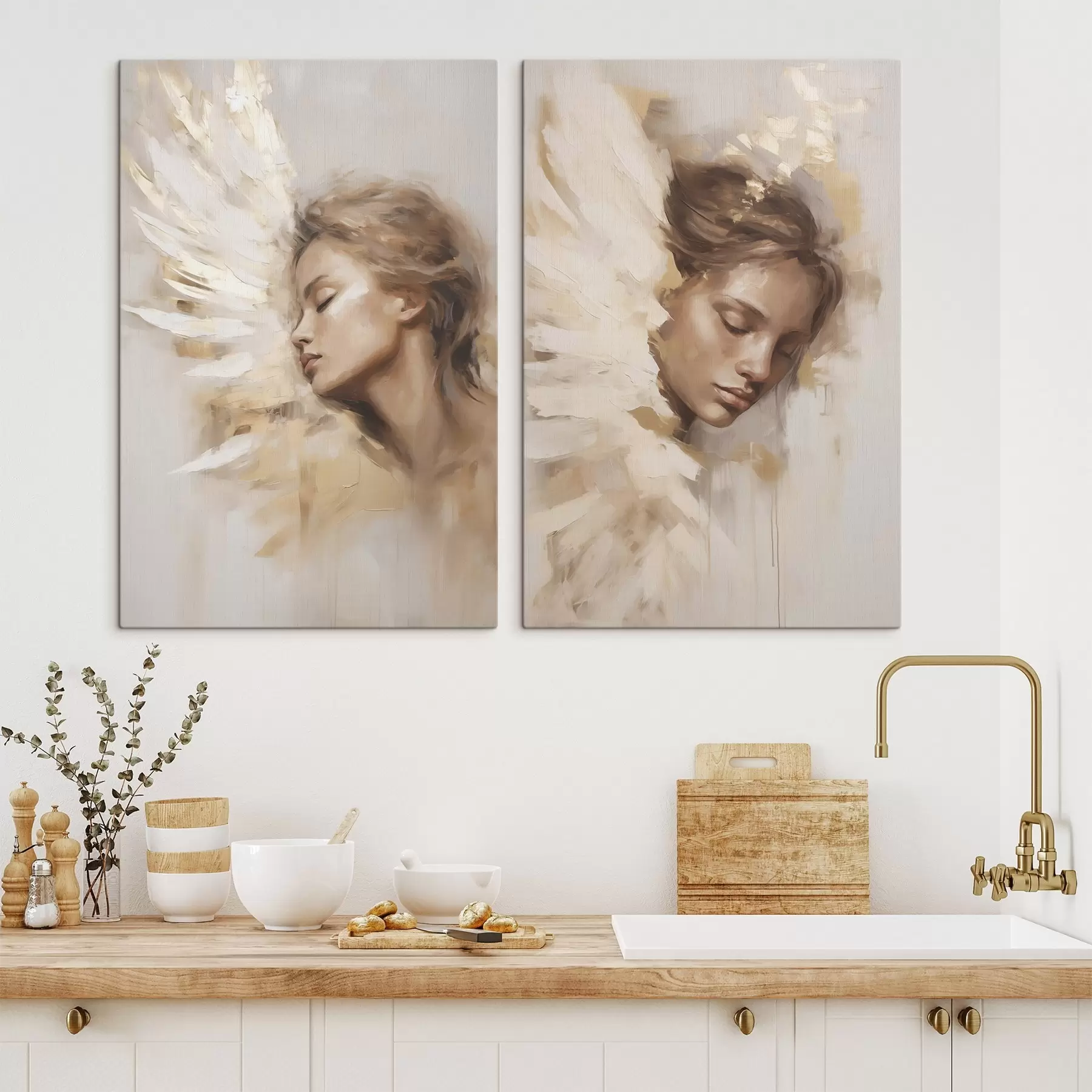 Tableau Une fille avec une aile d'ange m30409
