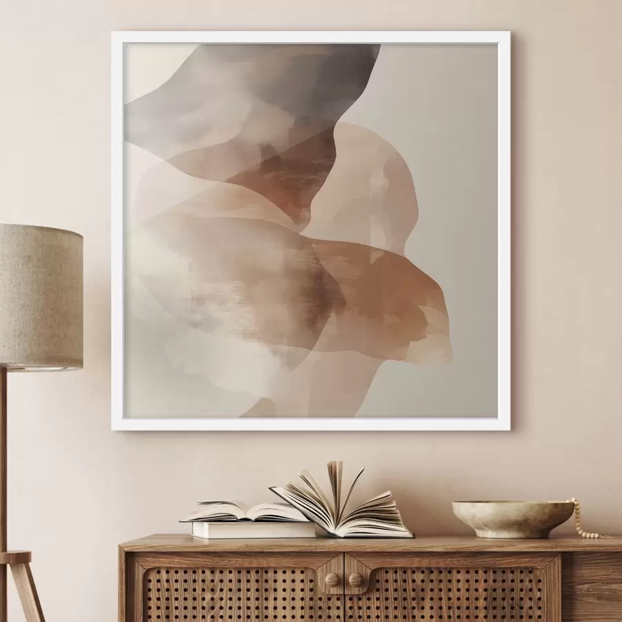 Papier peint Composition abstraite dans des tons chauds de brun-beige f48835