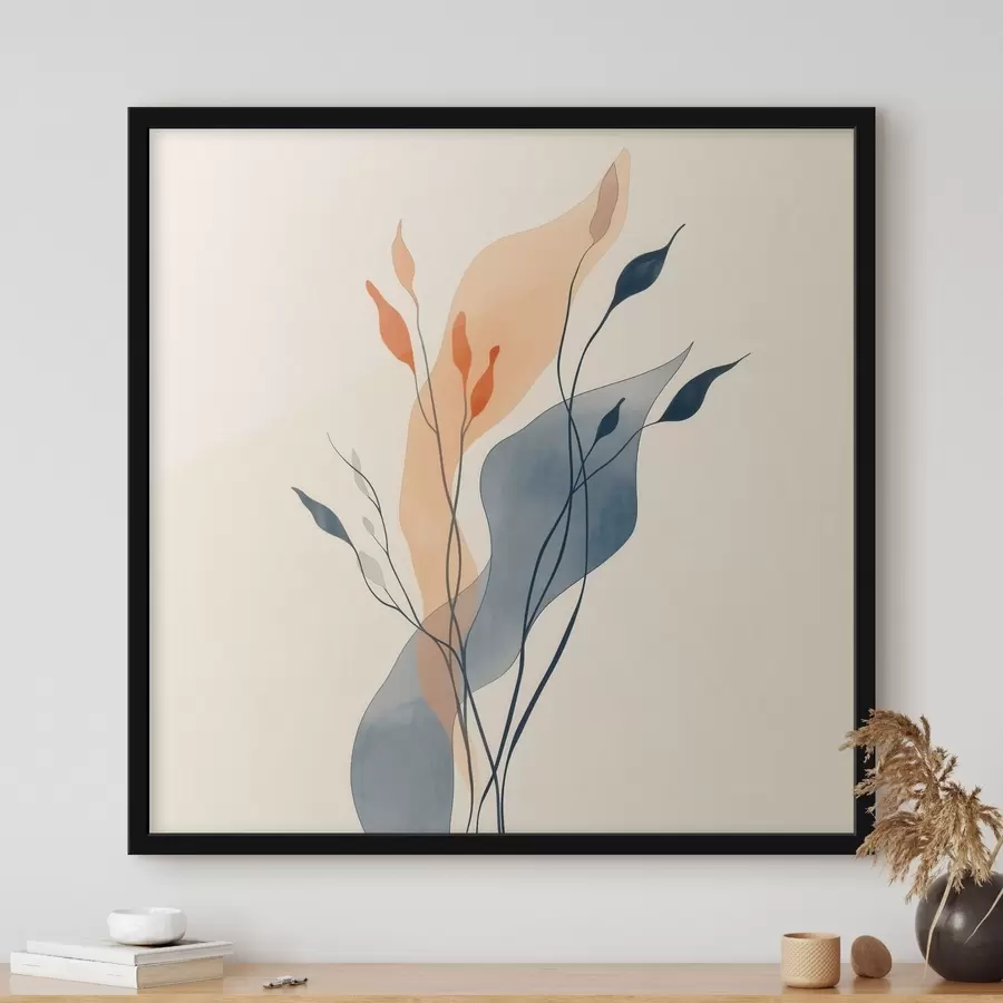 Papier peint Composition mettant en scène des silhouettes végétales expressives dans un style d'illustration artistique f48838