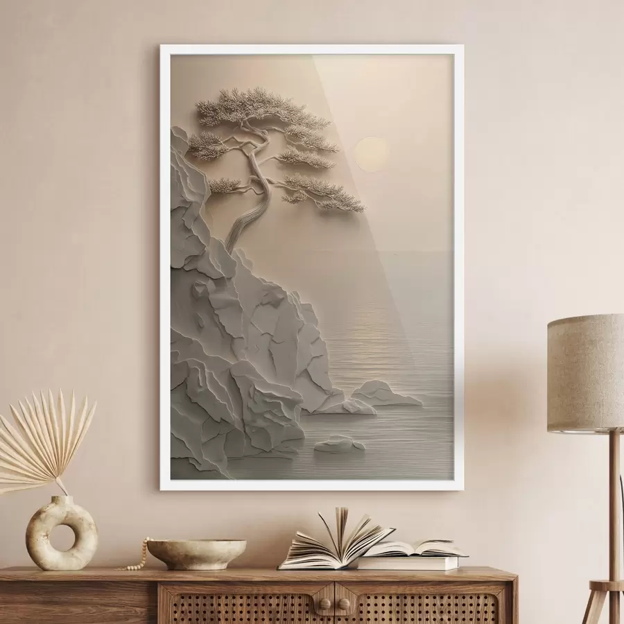 Papier peint Arbre au bord de la mer f49001