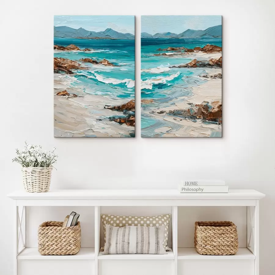 Tableau paysage marin avec des falaises m30432