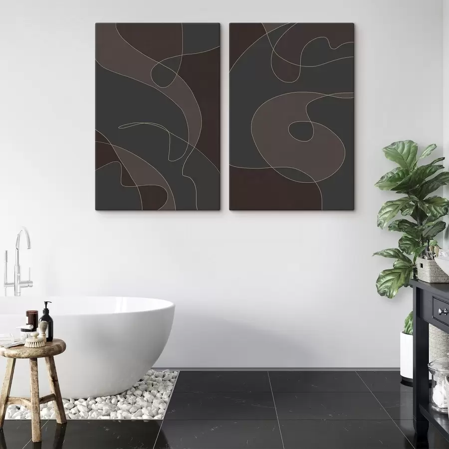 Tableau abstraction texturale dans des tons sombres m30433