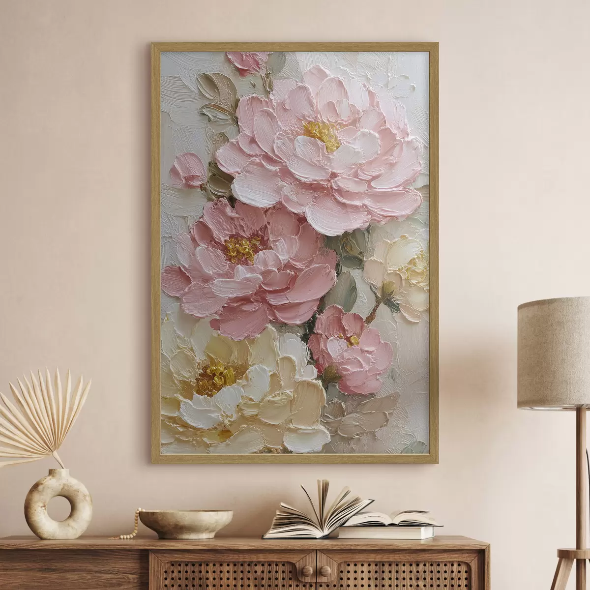 Poster Composition florale à base de pivoines f49013