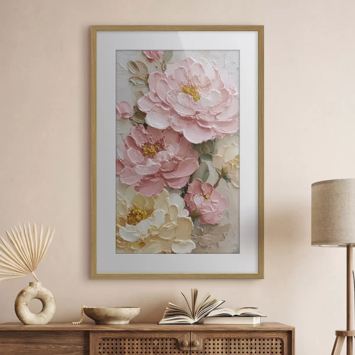 Poster Composition florale à base de pivoines f49013