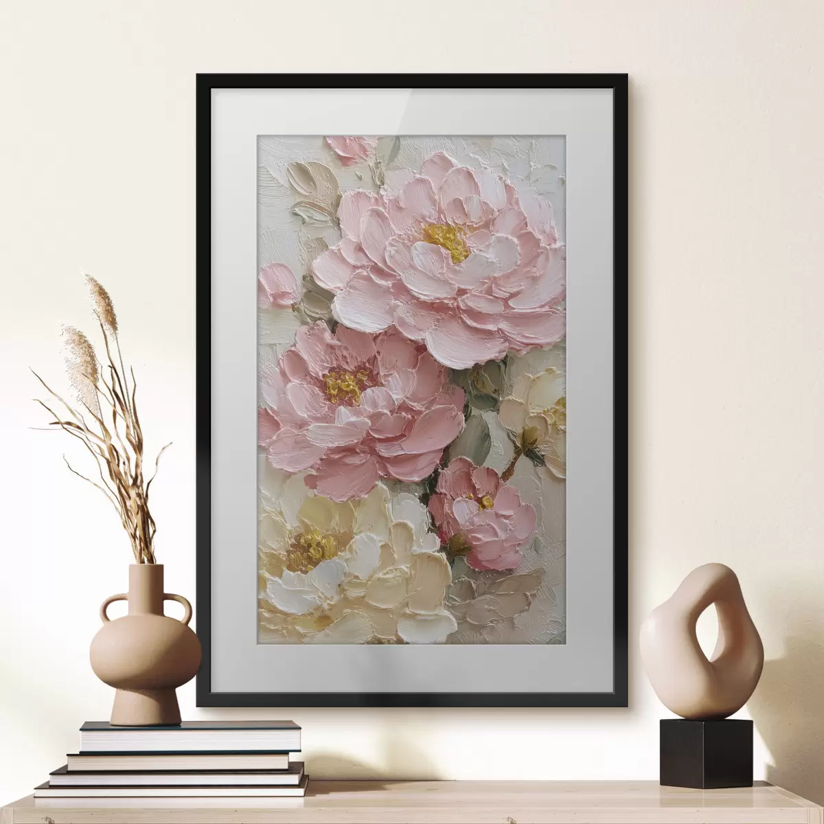 Poster Composition florale à base de pivoines f49013