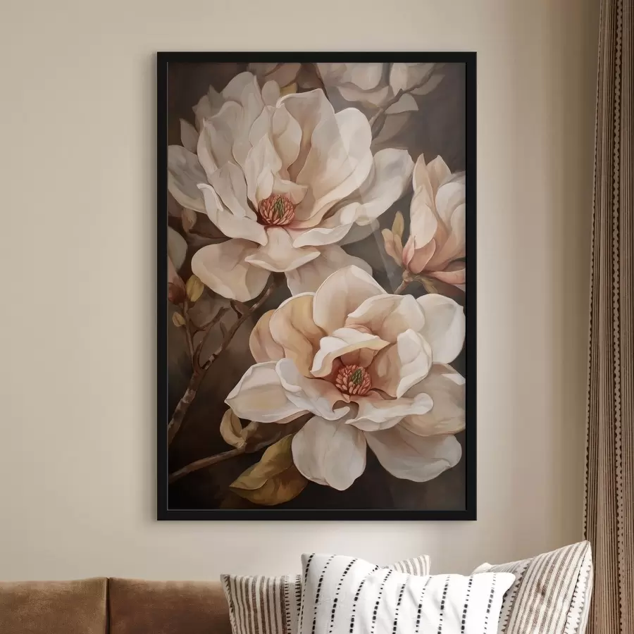 Papier peint Branche de magnolia en fleurs f49015