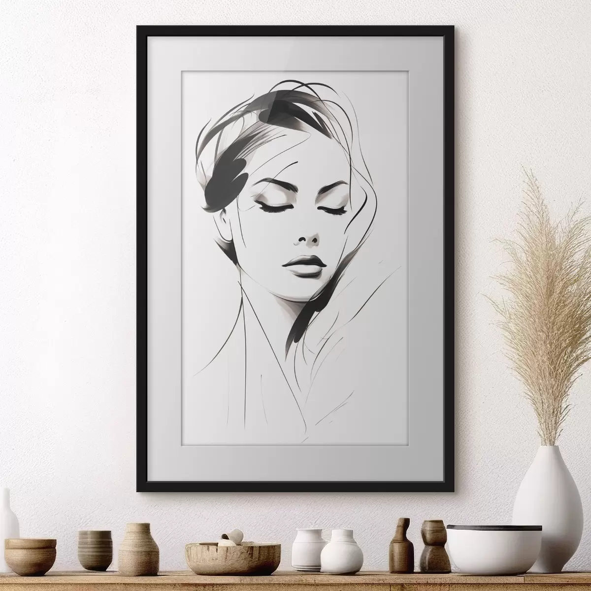 Poster Esquisse d'une femme abstraite f49024