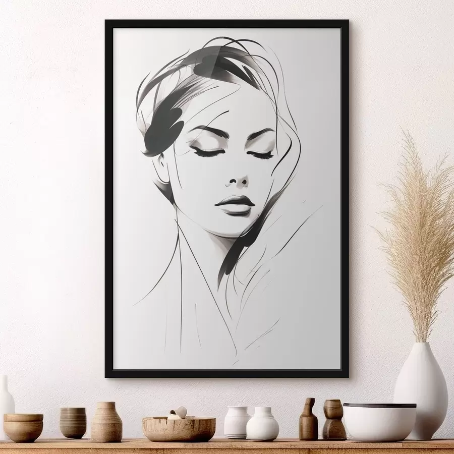 Papier peint Esquisse d'une femme abstraite f49024